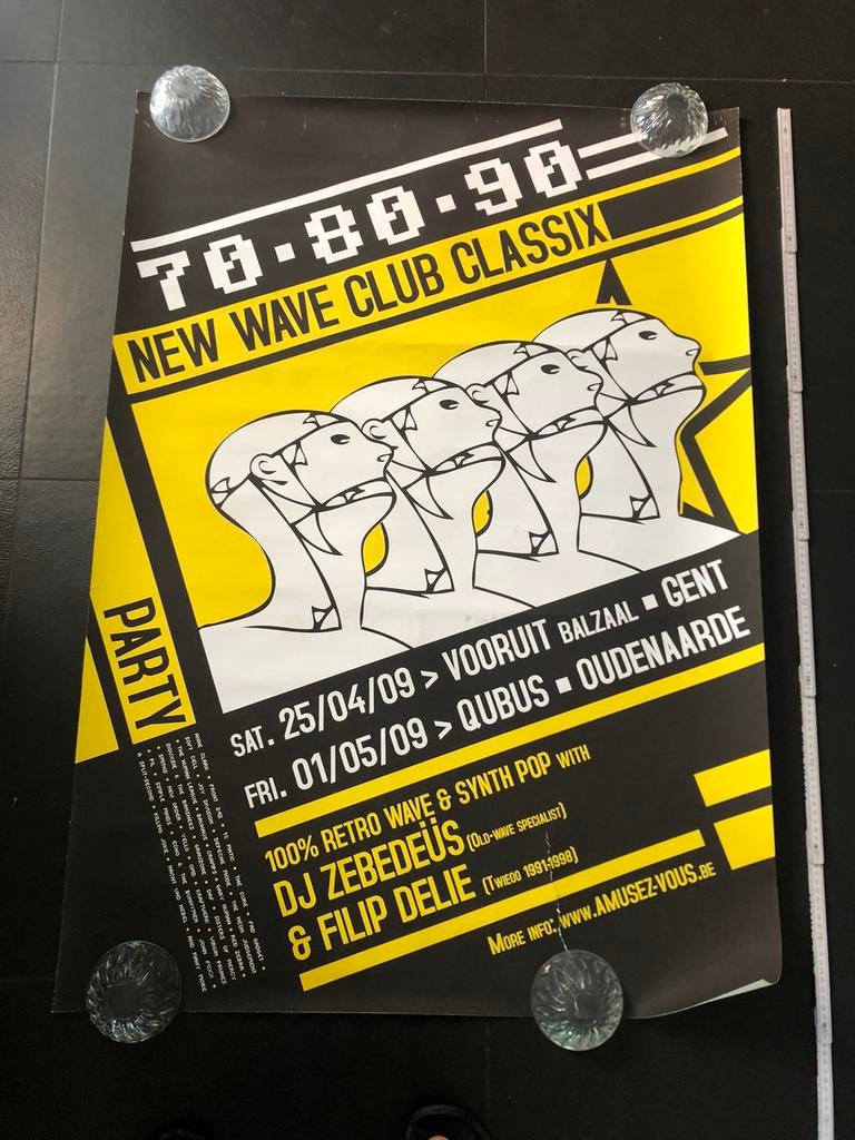 Reuze Poster New Wave Club Classix Gent 2009, Ophalen of Verzenden, Gebruikt