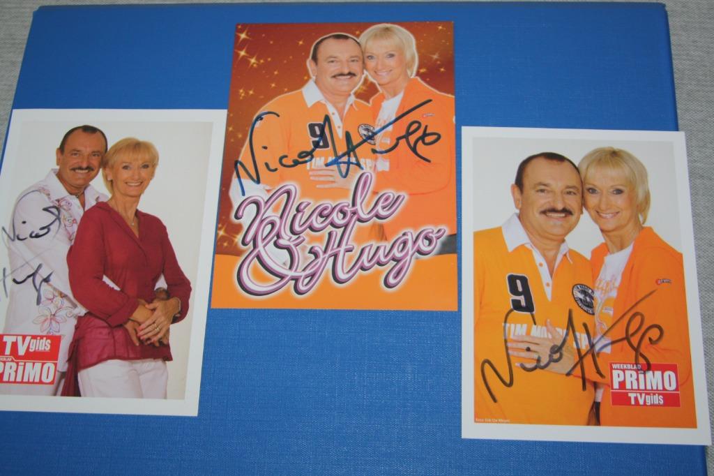 Nicole & Hugo : 3 origineel gesigneerde kaarten 2007-2008, Ophalen of Verzenden, Zo goed als nieuw, Foto of Kaart, Gesigneerd