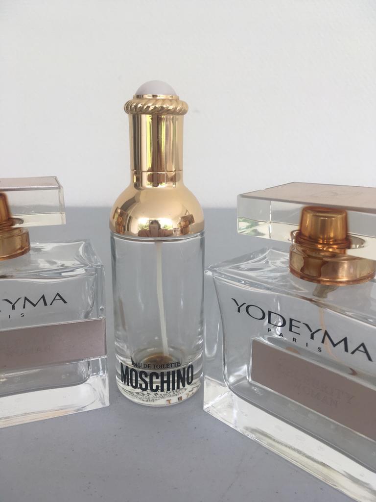 Lot(3) Lege MOSCHINO + YODEYMA Parfumflesjes., Ophalen of Verzenden