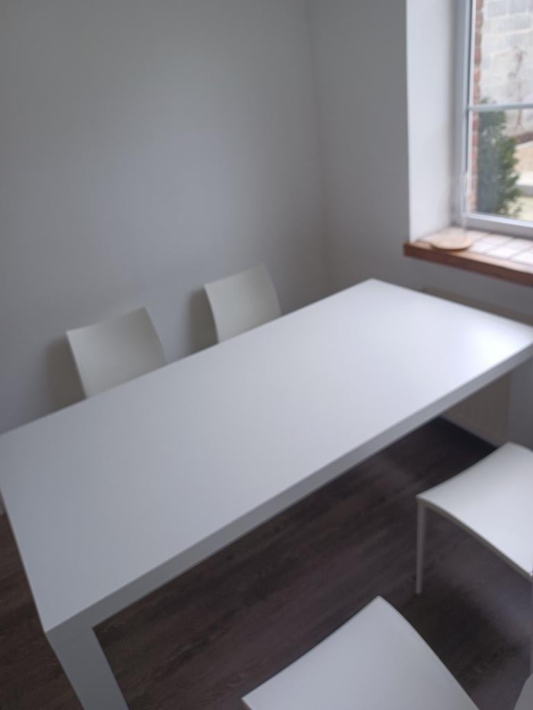 Eettafel strak modern, Ophalen, 50 tot 100 cm, Zo goed als nieuw, Vijf personen of meer