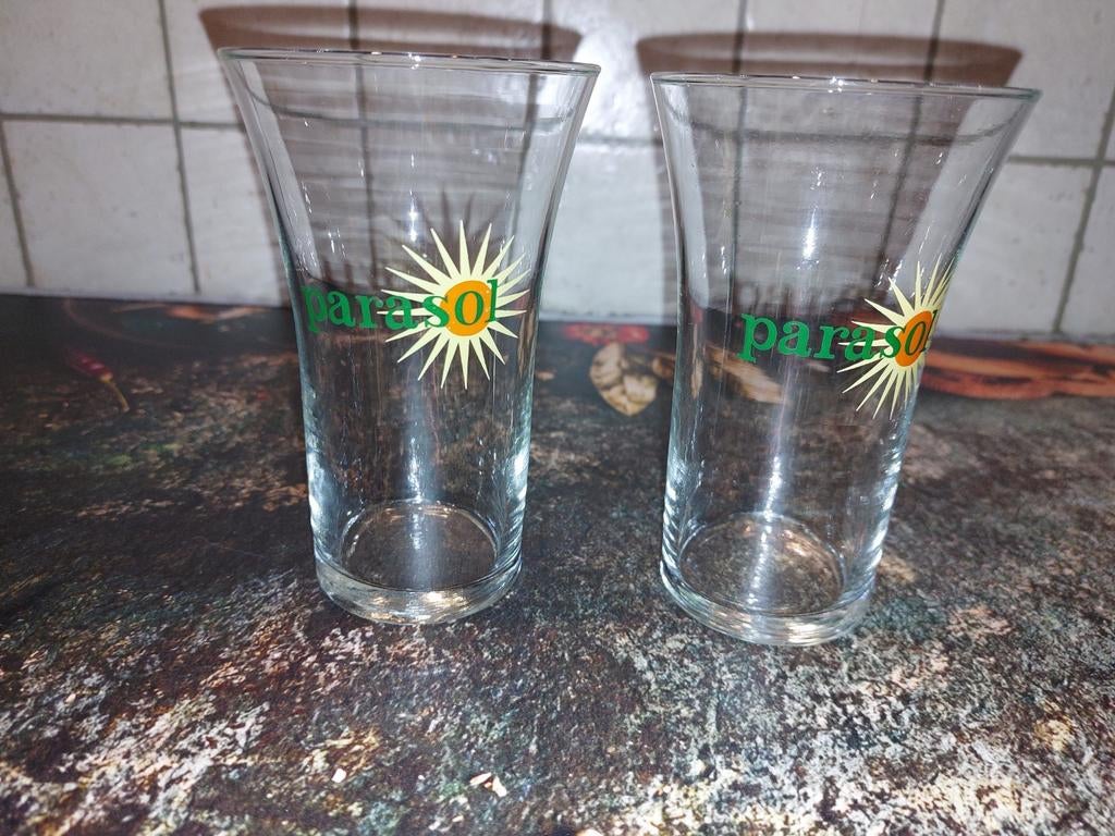 Oude limonade glas Parasol, Verzamelen, Ophalen of Verzenden, Zo goed als nieuw, Frisdrankglas