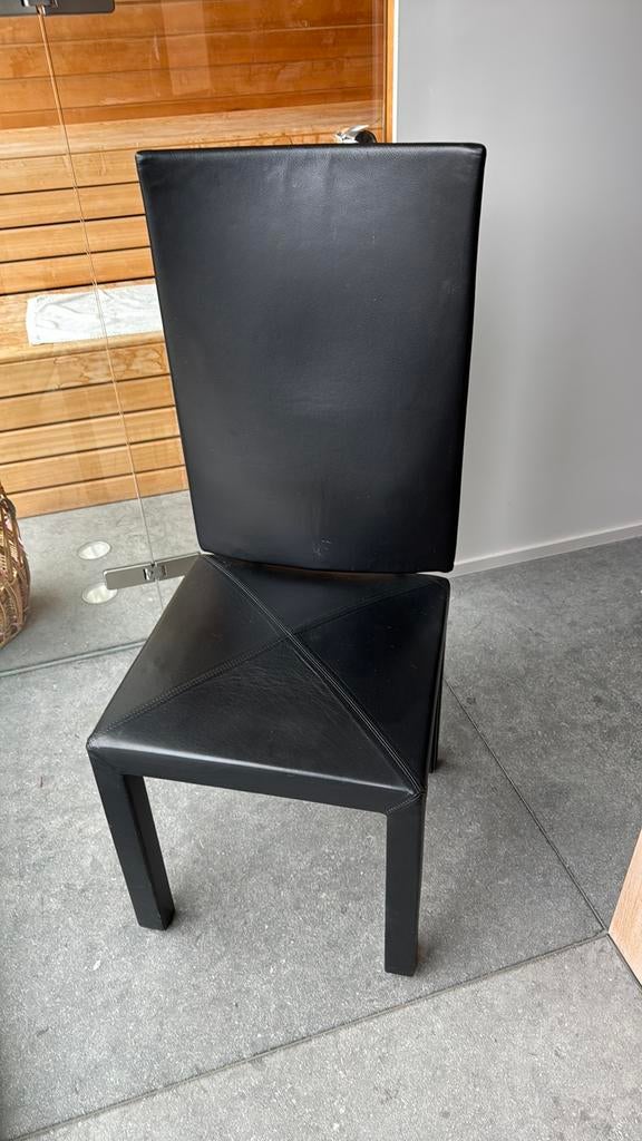 B&B Italia design stoel leder zwart, Huis en Inrichting, Stoelen, Ophalen, Gebruikt, Zwart, Leer
