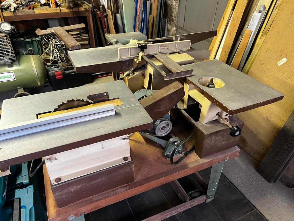 Raboteuse fraiseuse scie circulaire sur table, Ophalen, Zo goed als nieuw, Freesbank