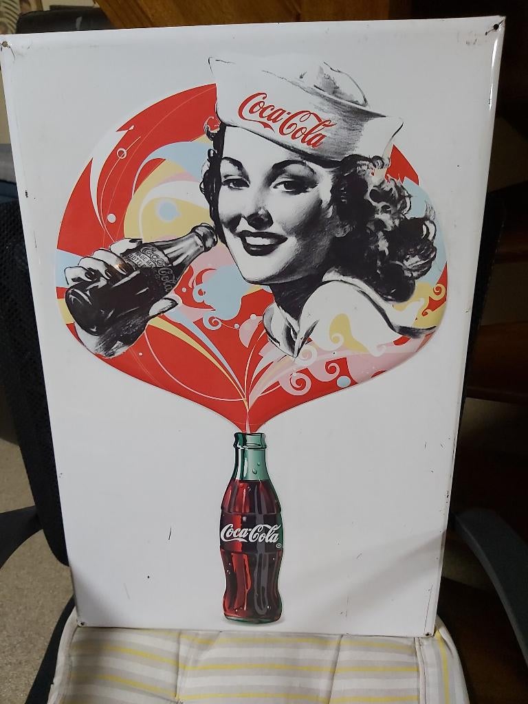 coca-cola reclamebord, Ophalen of Verzenden, Gebruikt, Reclamebord