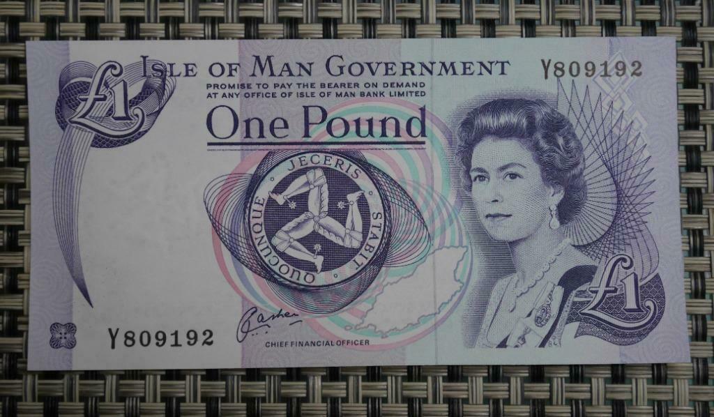 Bankbiljet 1 pond Isle of Man 1983 UNC, Postzegels en Munten, Ophalen of Verzenden, Overige landen, Setje