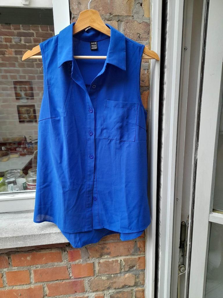 Kobaltblauwe mouwloos dames bloesje van Shein   Maat : 36, Kleding | Dames, Blouses en Tunieken, Blauw, Ophalen of Verzenden, Maat 36 (S)