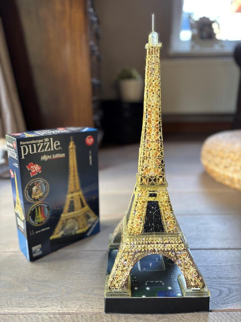 RAVENSBURGER 3D PUZZLE - TOUR EIFFEL NIGHT EDITION – 216 P., Enlèvement ou Envoi, Plus de 50 pièces, Comme neuf, 6 ans ou plus