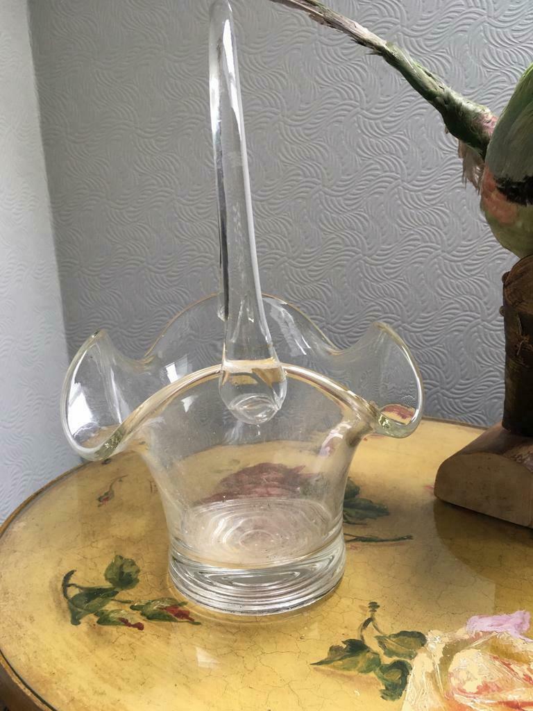 Panier à fleurs en verre antique, Enlèvement ou Envoi