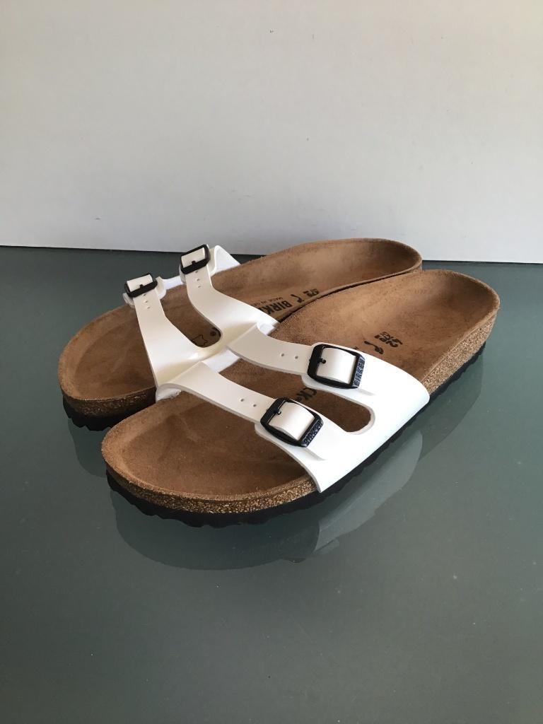 Gratis Verzenden | Birkenstock Nieuwe witte slippers 42, Kleding | Dames, Slippers, Verzenden, Wit, Nieuw