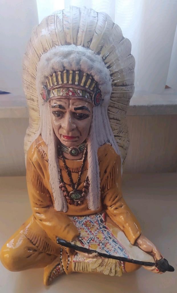 Statue en céramique indienne vintage d'Amérique, Enlèvement ou Envoi, Comme neuf