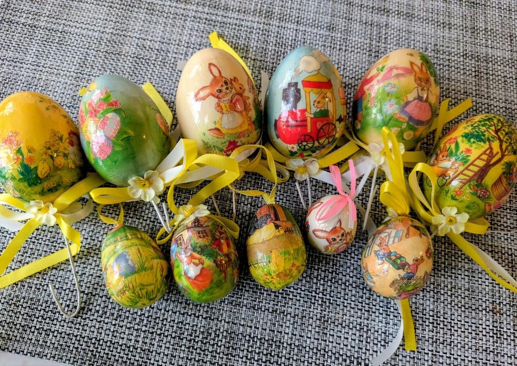 Vintage kartonnen paaseieren, Diversen, Ophalen of Verzenden