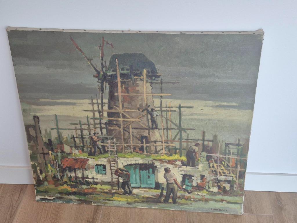 Olieverf schilderij Molen Zwijnaarde Omer Buysse, Ophalen