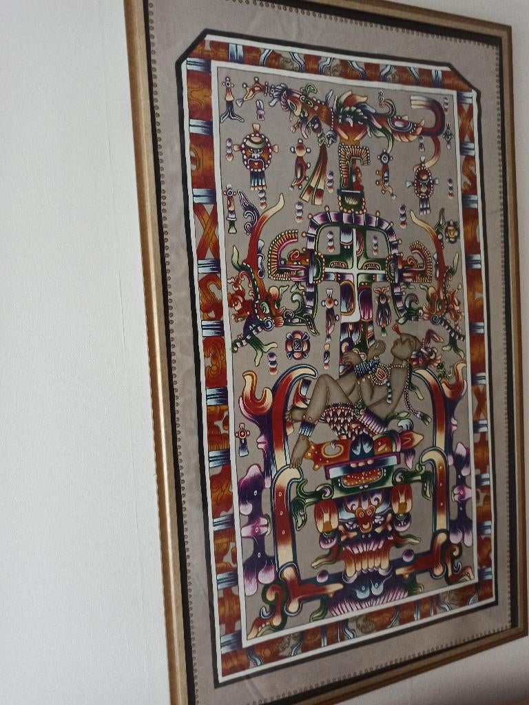 Mexicaans doek in lijst, Huis en Inrichting, Ophalen, Zo goed als nieuw