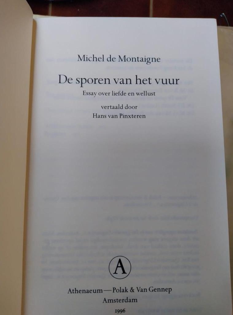 De sporen van het vuur, Michel de Montaigne, Ophalen of Verzenden