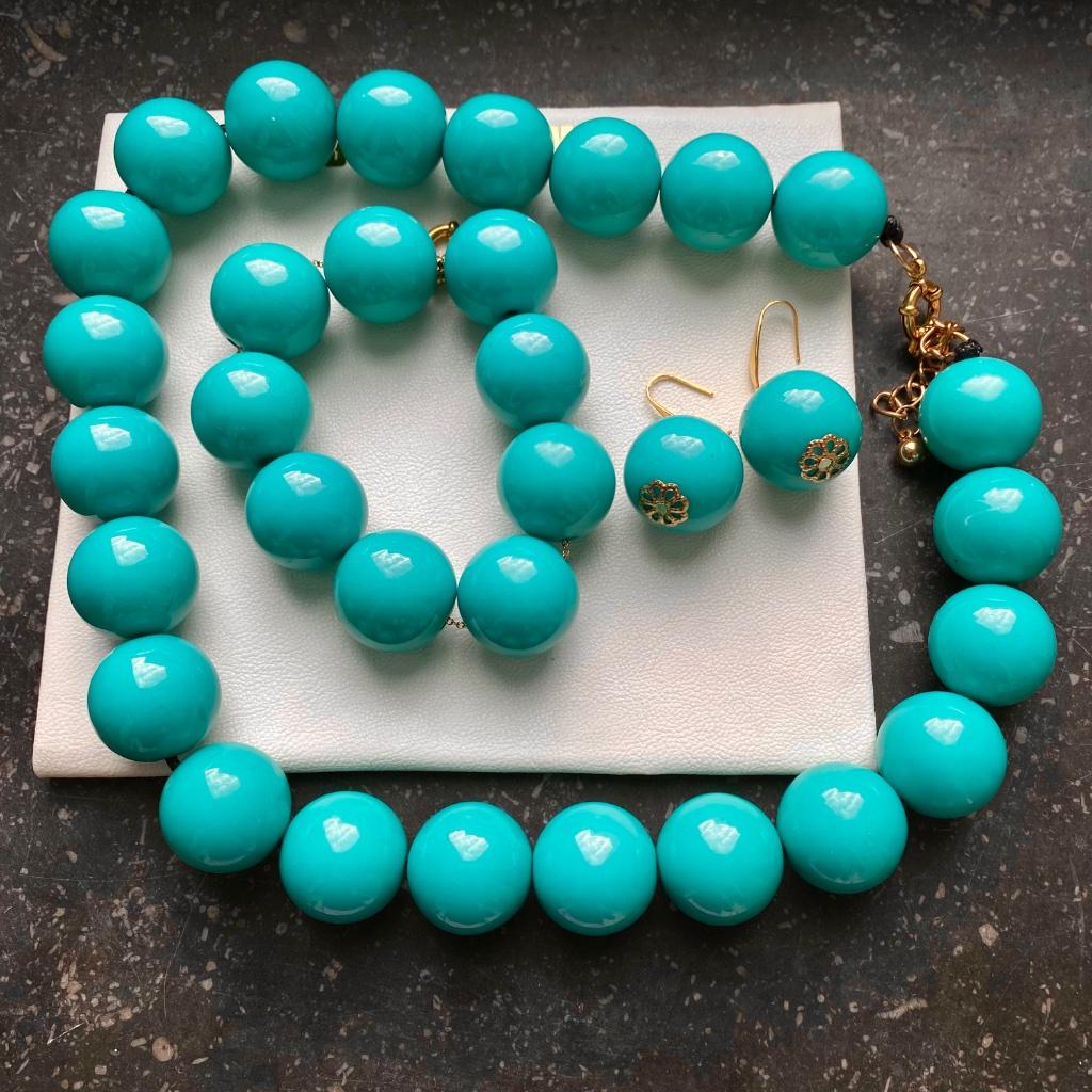 Ensemble de bijoux de style bohème, boucles d'oreilles, brac, Enlèvement ou Envoi, Neuf, Bleu, Avec pendentif