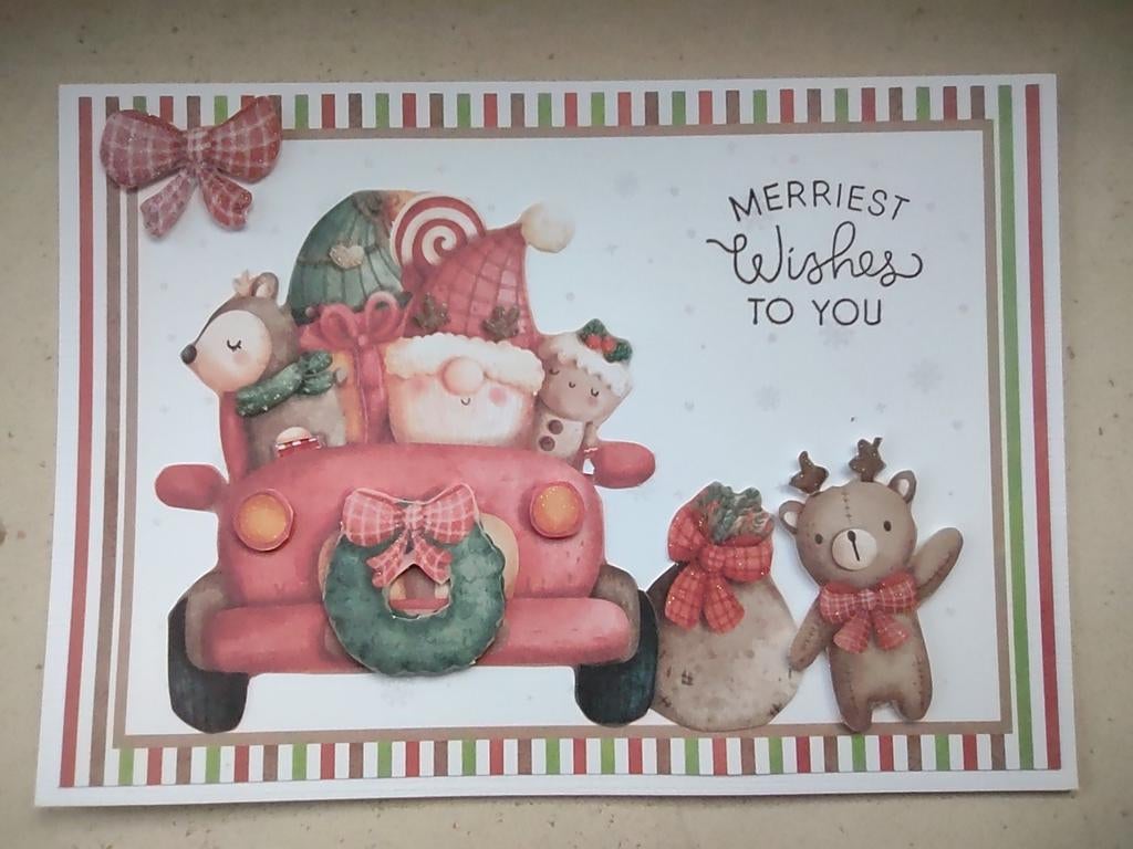 Zelfgemaakte kerstkaart met omslag, Enlèvement ou Envoi, Neuf, Noël