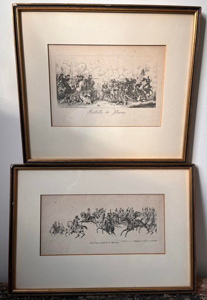 Gravures XIXe Bataille de Fleurus - état major Marengo, Enlèvement ou Envoi