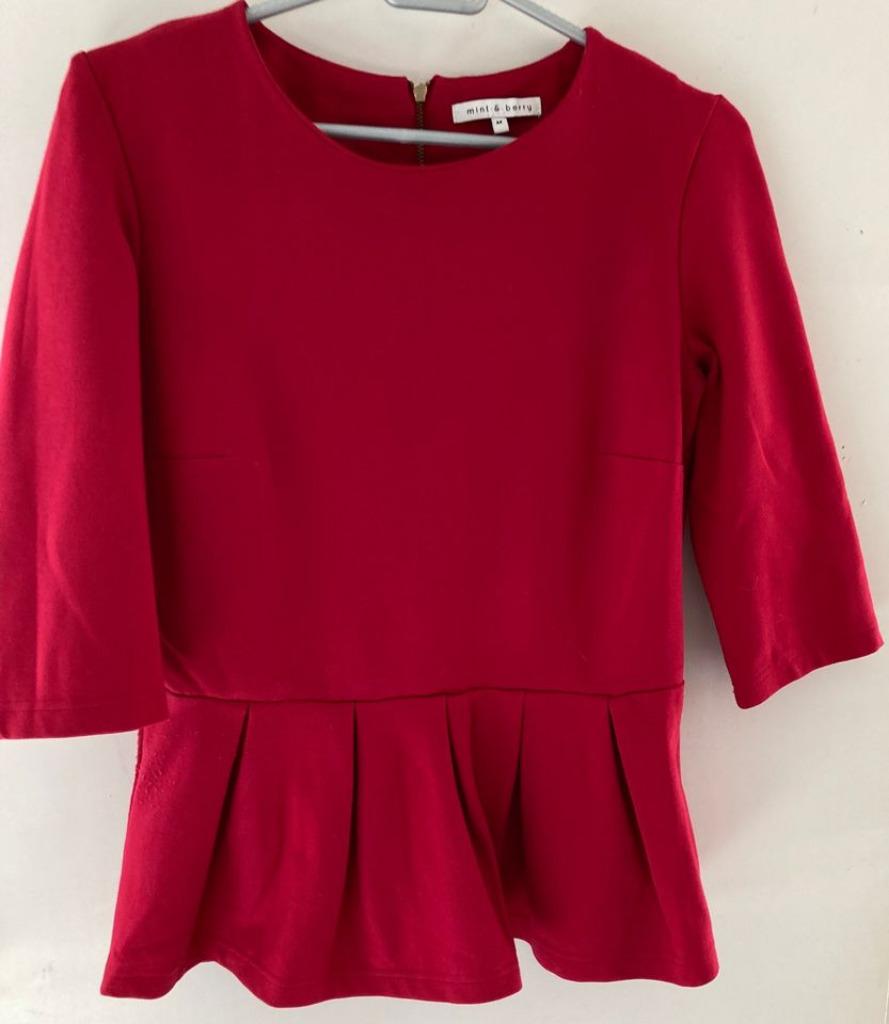Rode damestuniek "Mint&Berry"3/4 mouwen -Medium/38-nieuw, Kleding | Dames, Maat 38/40 (M), Nieuw, Ophalen of Verzenden, Mint&Berry