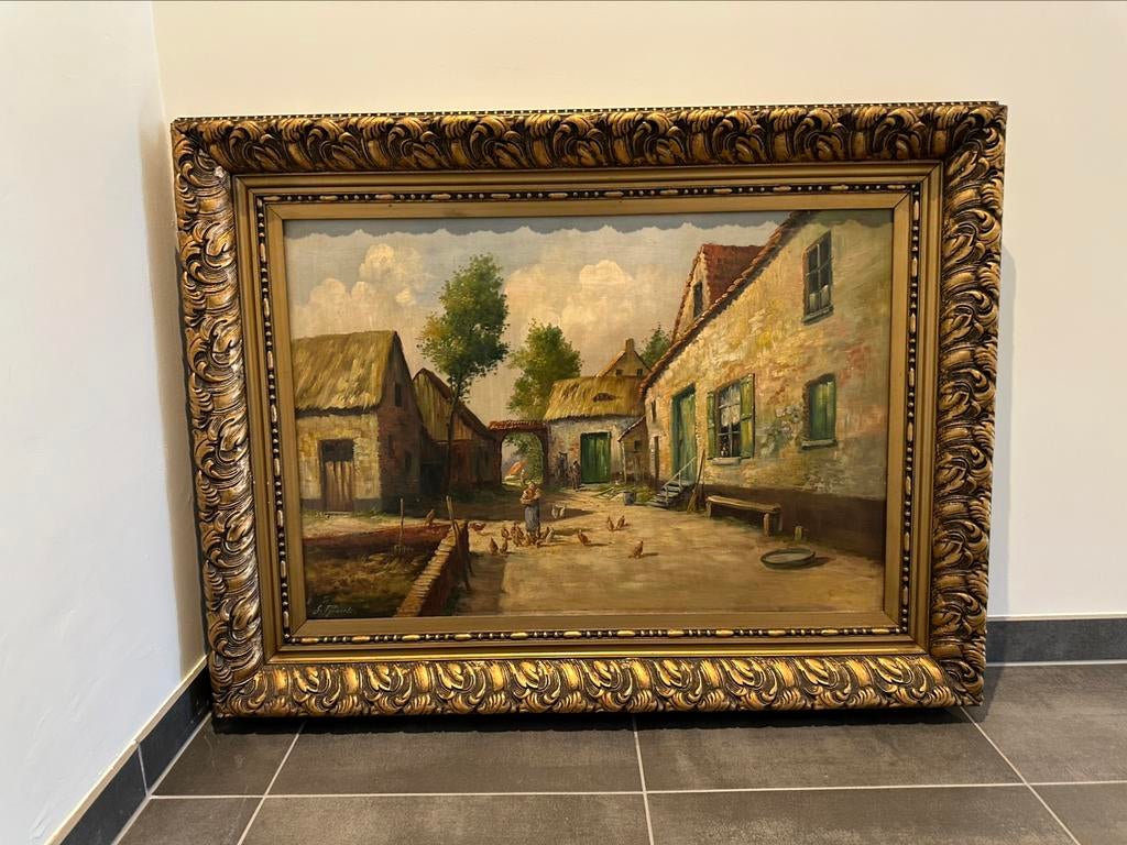 Prachtig groot schilderij van Vlaamse schilder Fynaert., Antiek en Kunst, Ophalen
