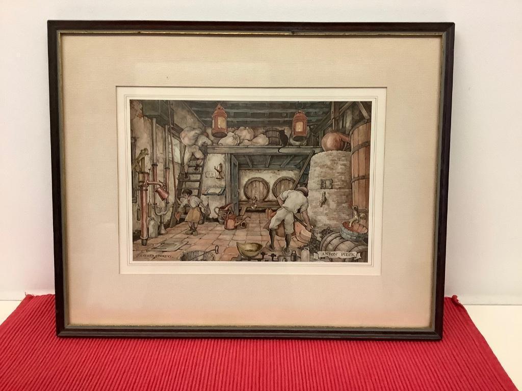 Tekening schilderij Anton piek, Antiek en Kunst, Ophalen of Verzenden