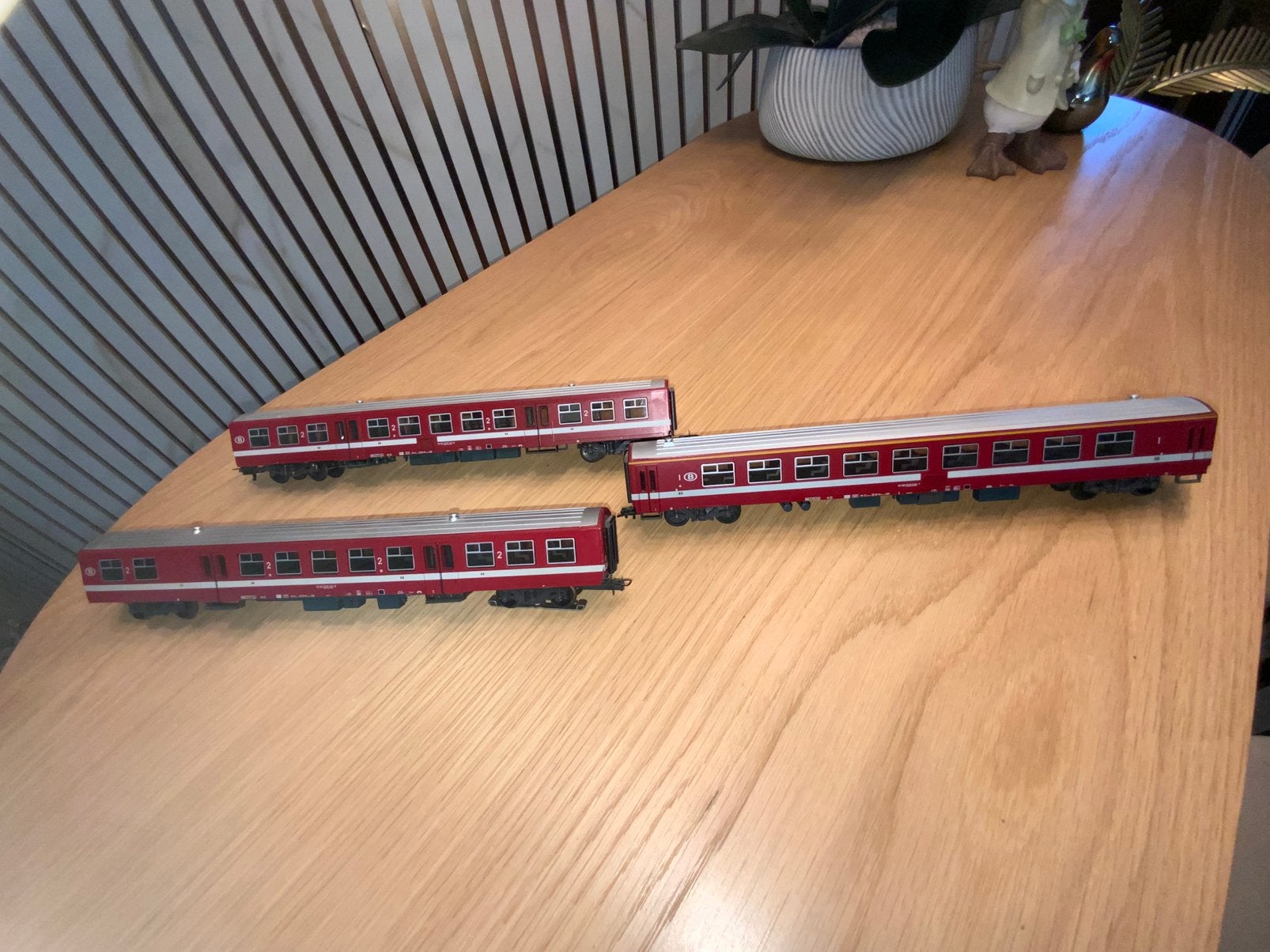 SET VAN 3 PERSONENRIJTUIGEN SNCB M2 LIMA 1E EN 2E KLAS, Wisselstroom, Gebruikt, Wagon, Ophalen of Verzenden