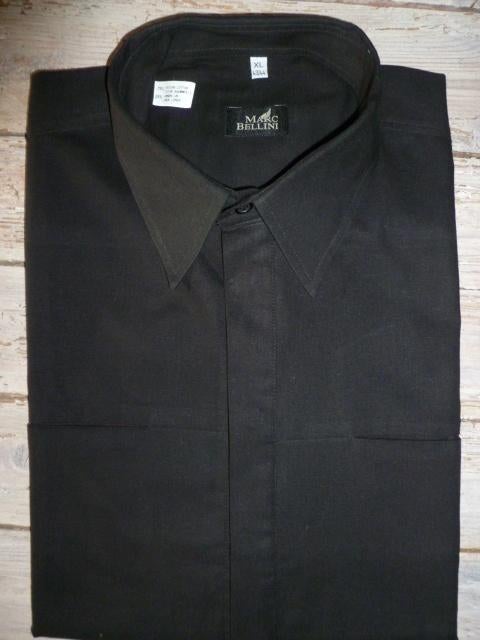 zwarte heren overhemd, marc bellini, xl. korte mouw, Kleding | Heren, Ophalen of Verzenden, Zo goed als nieuw