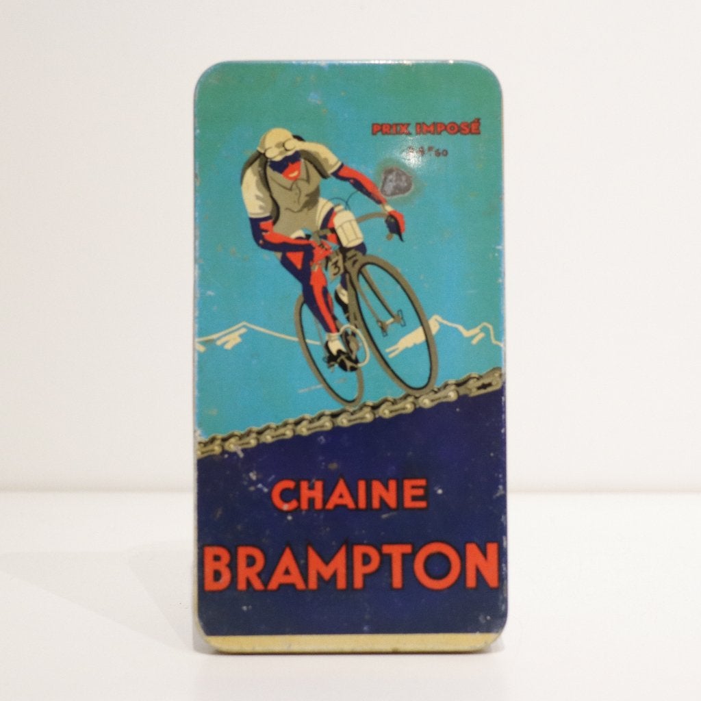 Vintage Brampton fietsketting blik met coole graphic !, Ophalen of Verzenden, Gebruikt, Verpakking