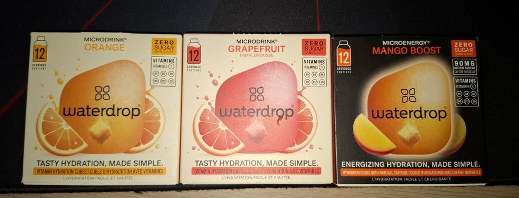 3 doosjes waterdrop, Enlèvement