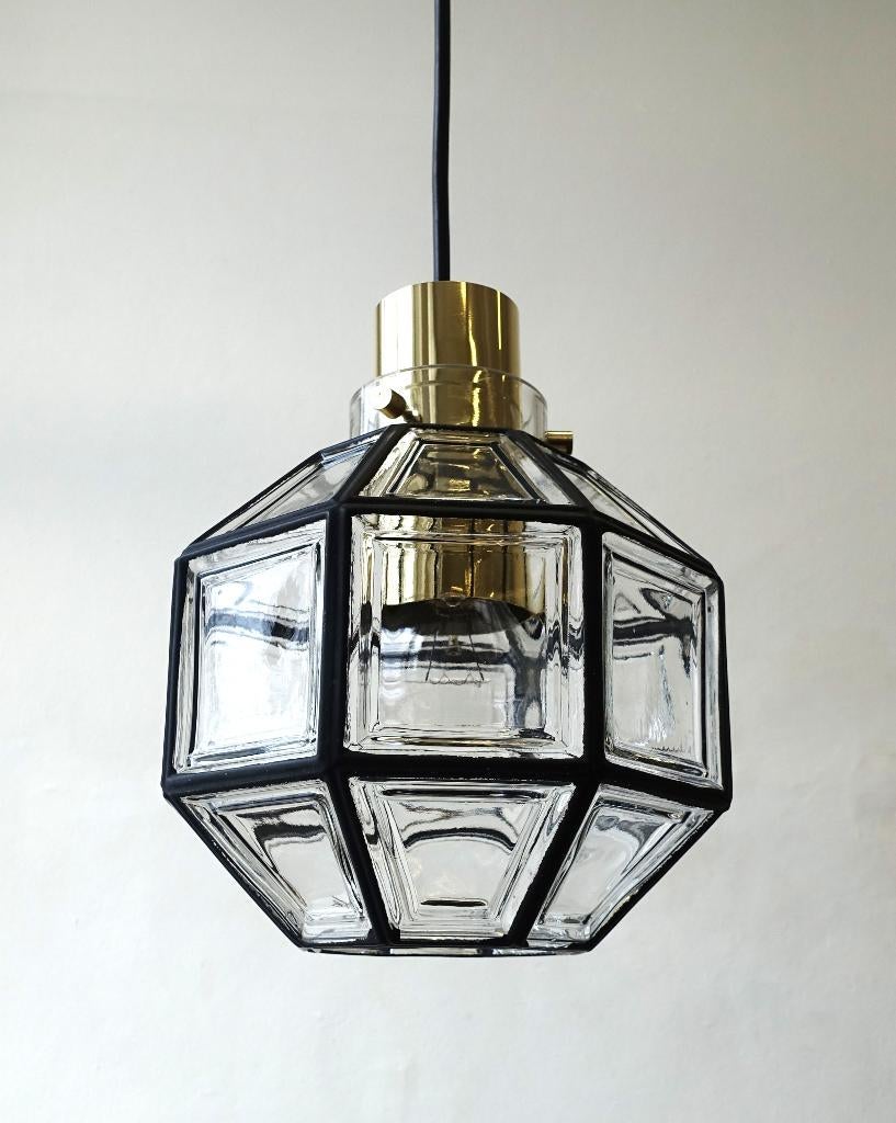Vintage Glashütte Limburg hanglamp jaren 60 Art Deco, Huis en Inrichting, Ophalen of Verzenden, Gebruikt, Vintage jaren 60 design Space Age Art Deco