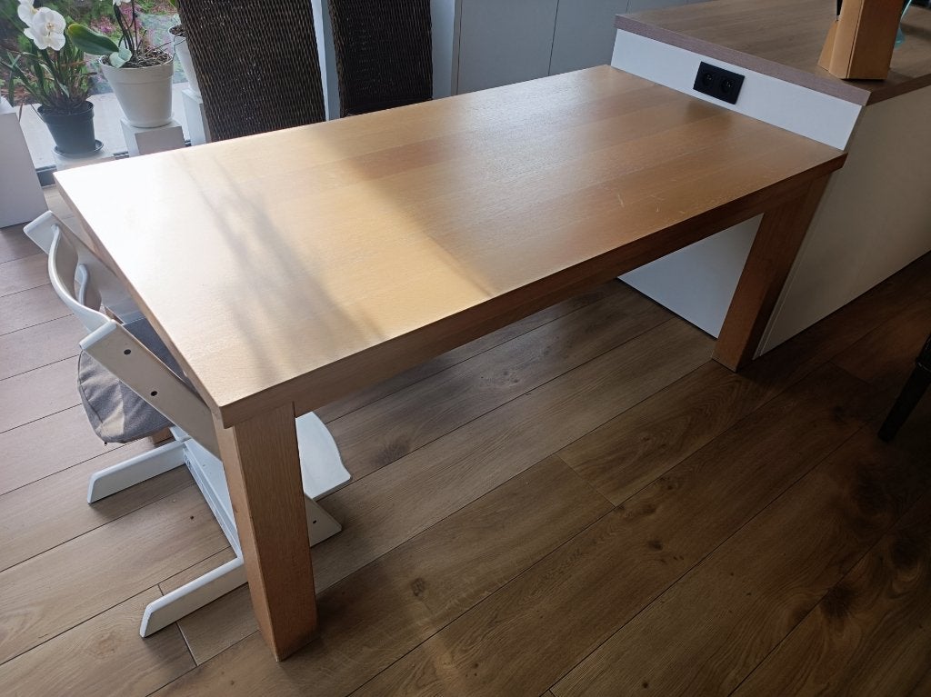 Houten tafel 180x90, Ophalen, Gebruikt, Teak stijl, 50 tot 100 cm