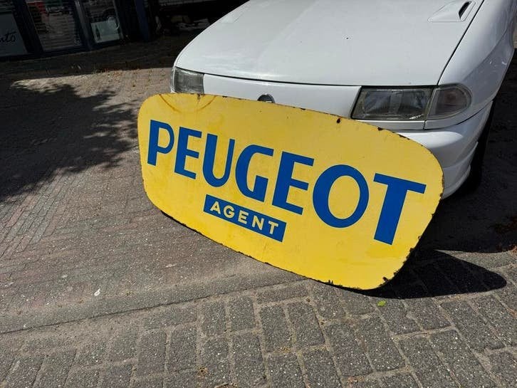 Oud Peugeot Agent Emaille Reclamebord
