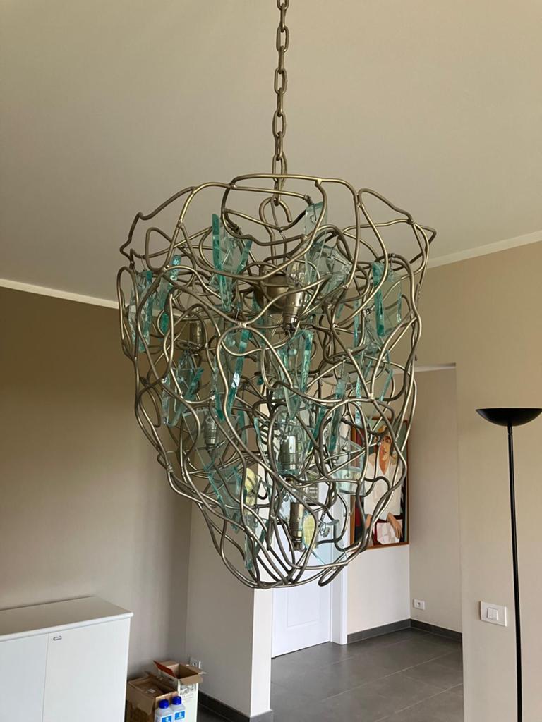 Luster merk Brand van Egmond, Huis en Inrichting, Lampen | Kroonluchters, Zo goed als nieuw, Metaal, Ophalen