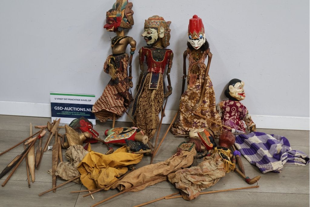 Vintage Wayang Golek poppen 8 stuks, Niet ingevuld, Niet ingevuld, Niet ingevuld