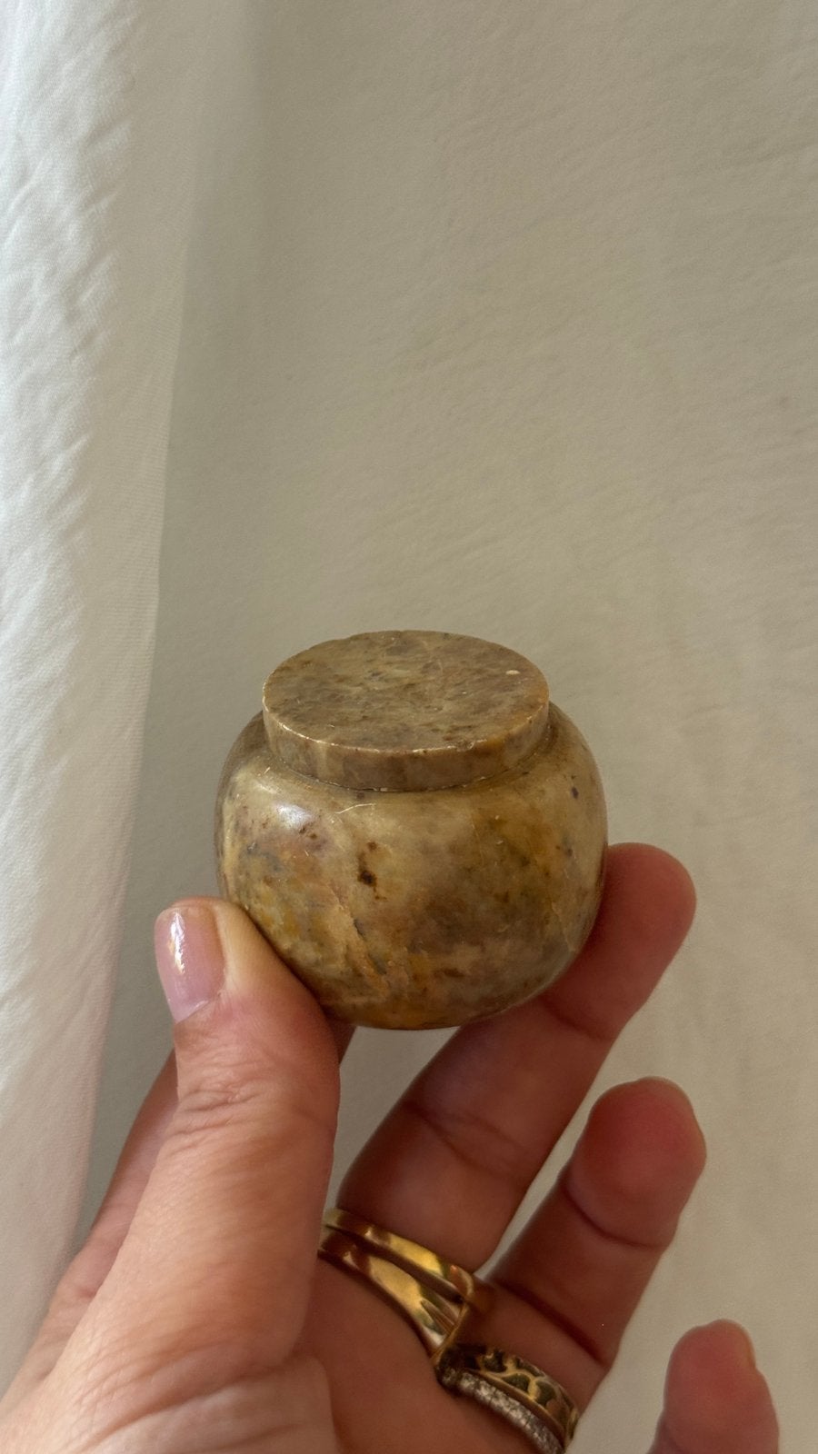 Magnifique mini boite en marbre beige, Enlèvement ou Envoi