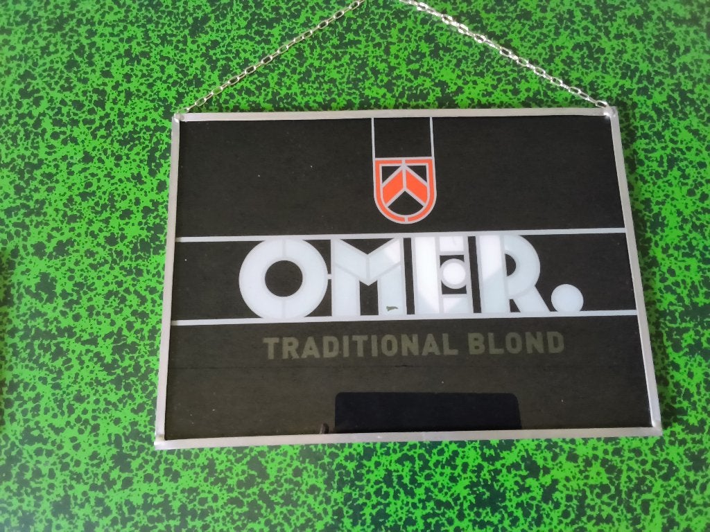 OMER reclame glas in lood, Verzamelen, Ophalen, Nieuw, Reclamebord