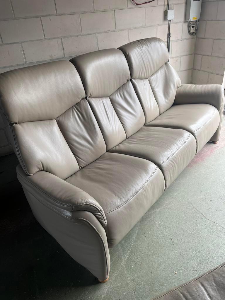 Prachtige 3 zit zetel ! In nieuwstaat! Hukla | echt leder, Huis en Inrichting, Zetels | Complete zithoeken, Ophalen of Verzenden