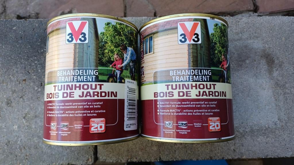 2 x traitement du bois de jardin V33 incolore, Bricolage & Construction, Peinture, Vernis & Laque, Enlèvement ou Envoi