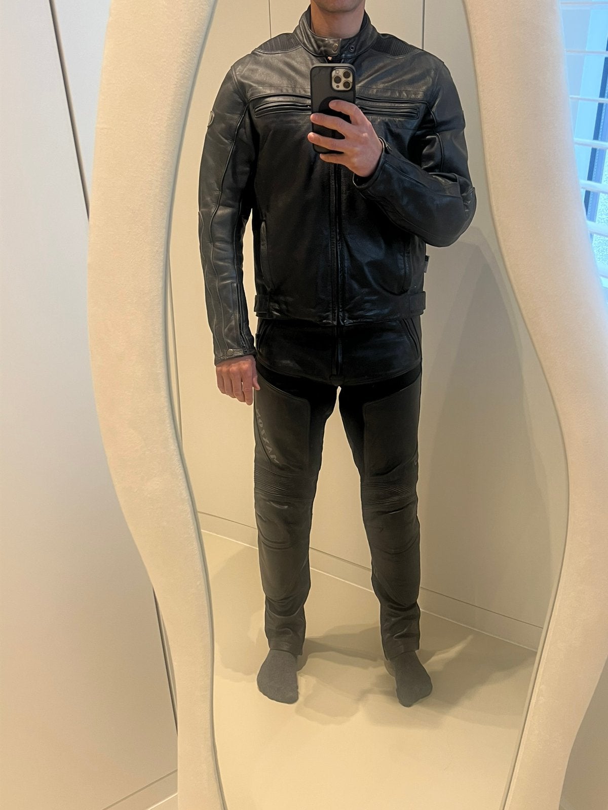 2-delig lederen motorpak met diverse bescherming, Motos, Vêtements | Vêtements de moto, Enlèvement, Seconde main, Hommes, Combinaison