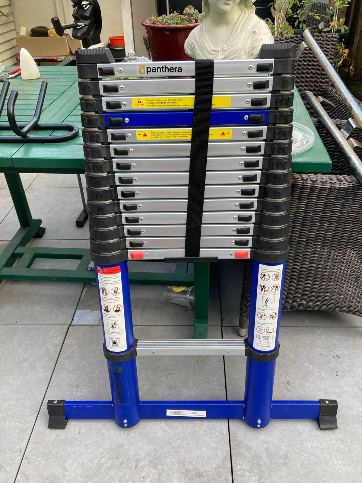 Telescopisch ladder  aluminium, Ophalen, Zo goed als nieuw, Ladder