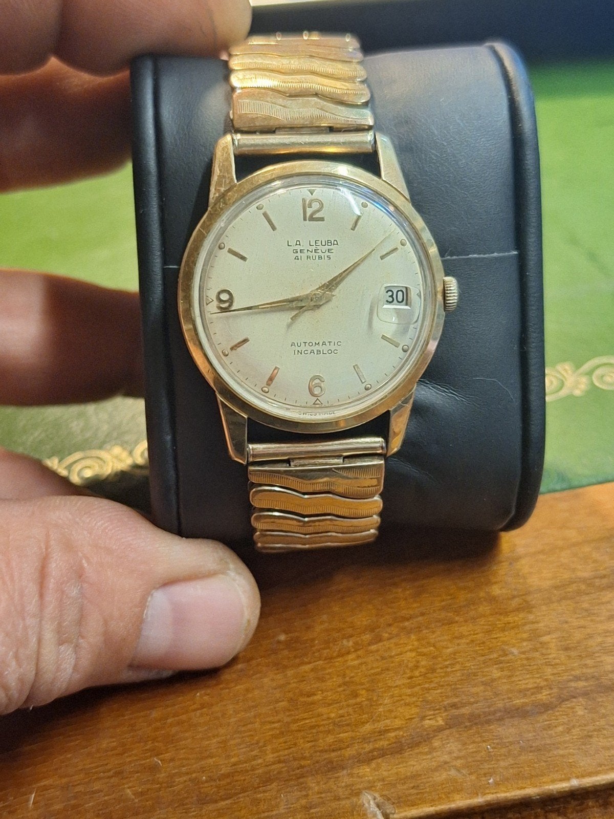 Montre Vintage La Leuba Genève Automatique 41 Rubis – 60, Enlèvement ou Envoi