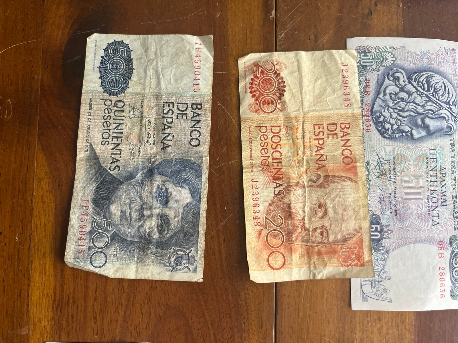 Diverse biljetten DDR, Griekse,spaanse, Postzegels en Munten, Ophalen of Verzenden, Bankbiljetten