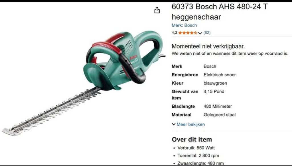 Haagschaar Bosh AHS 480 -24, Enlèvement, Électrique