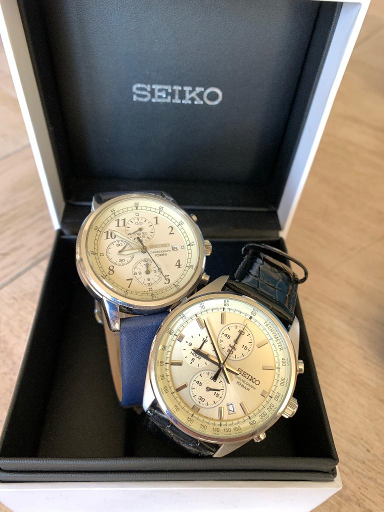 Seiko heren horloge 2x chronograph. 1x nieuw 1x gebruikt, Handtassen en Accessoires, Horloges | Heren, Nieuw, Polshorloge, Seiko