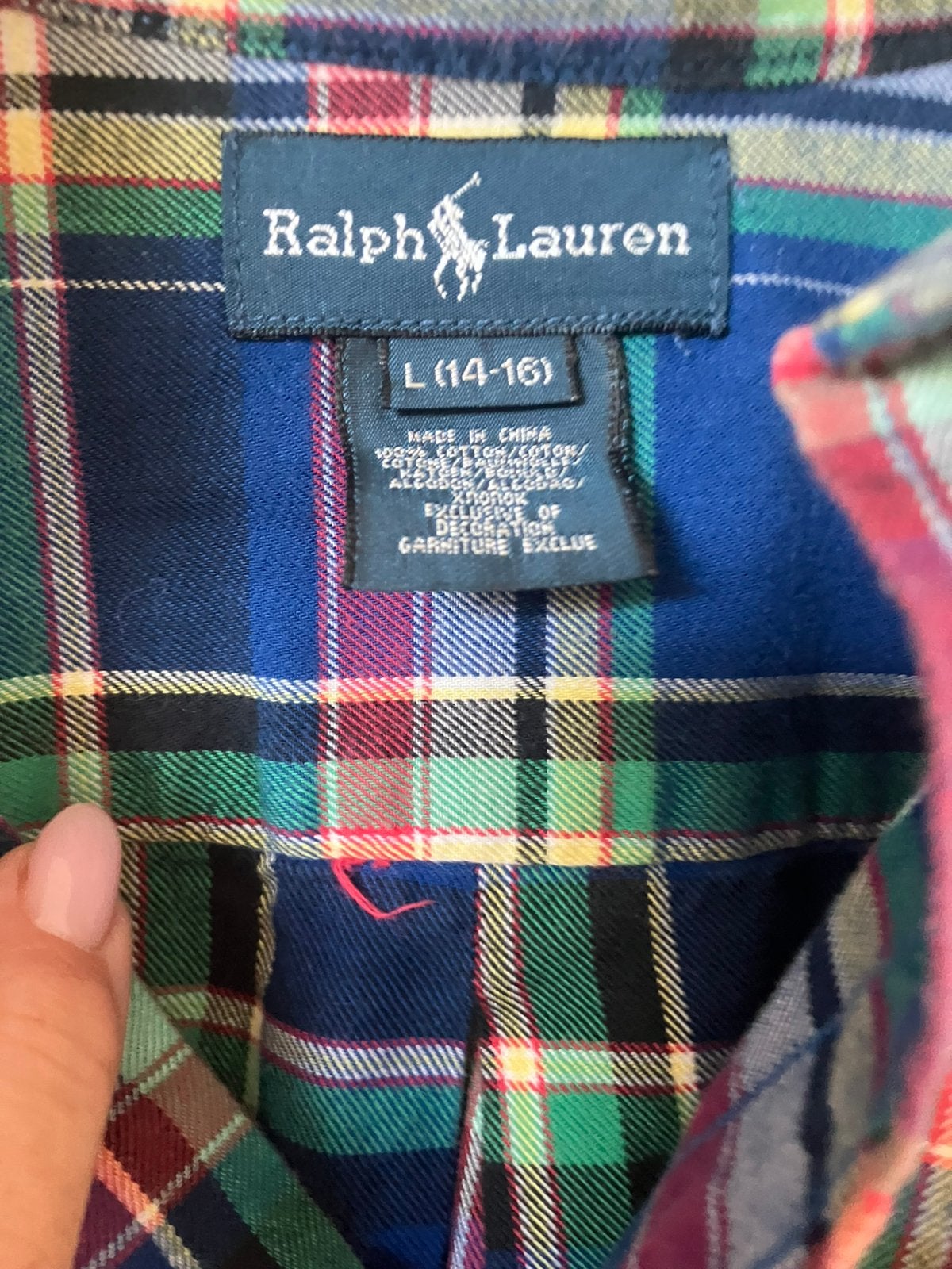 Ralp lauren hemd geruit 14-16 jr, Kleding | Heren, Verzenden, Zo goed als nieuw