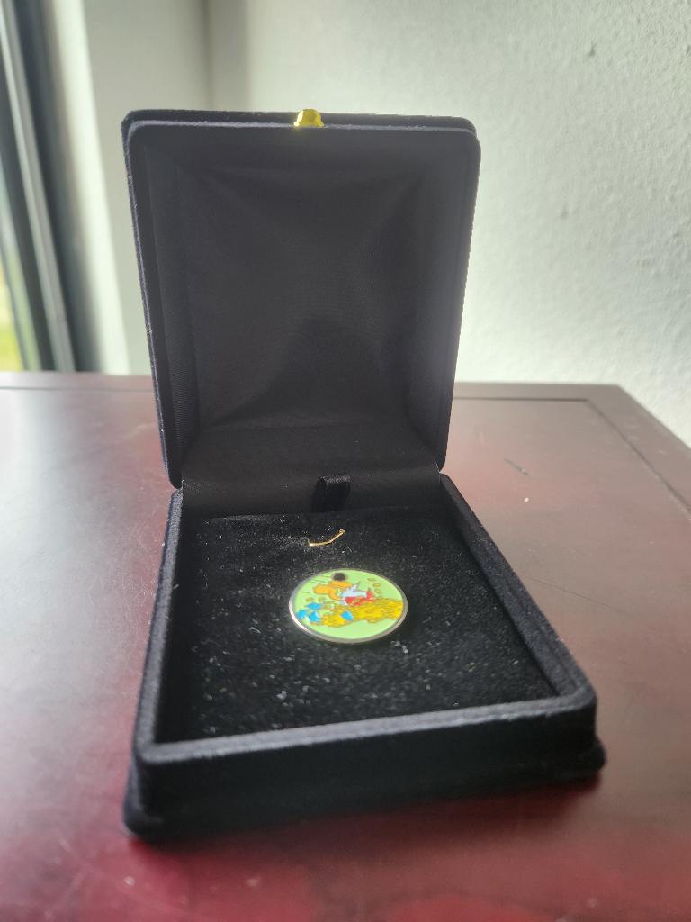 Walt Disney Dagobert Duck Duikt in zijn Geld Duitse Penning, Verzamelen, Disney, Zo goed als nieuw, Overige typen, Donald Duck