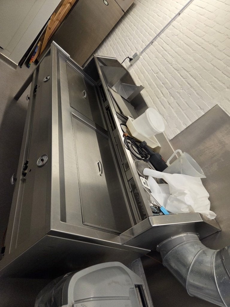 2pans smitto visbak friteuse, Elektronische apparatuur, Frituurpannen, 4 liter of meer, Ophalen, Zo goed als nieuw, Duo-friteuse