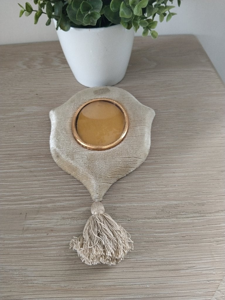 vintage houten met fluweel bekleed fotolijst, Huis en Inrichting, Ophalen of Verzenden, Zo goed als nieuw, Fotolijst, Met glas