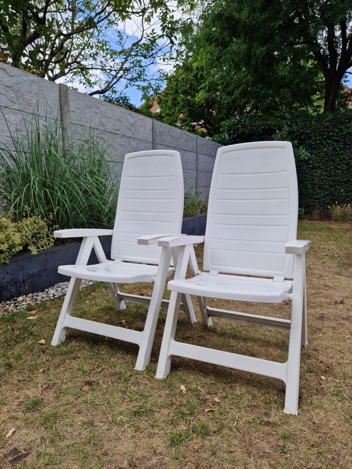 JARDIN TUINSTOELEN - VERSTELBAAR - OPVOUWBAAR - KUSSENS, Tuin en Terras, Ophalen, Gebruikt, Plastic, Inklapbaar