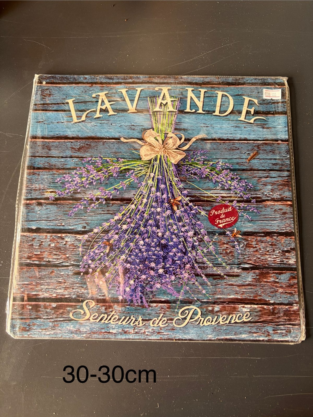 Decoratie plaat ijzer  lavendel 30-30cm, Ophalen of Verzenden, Zo goed als nieuw