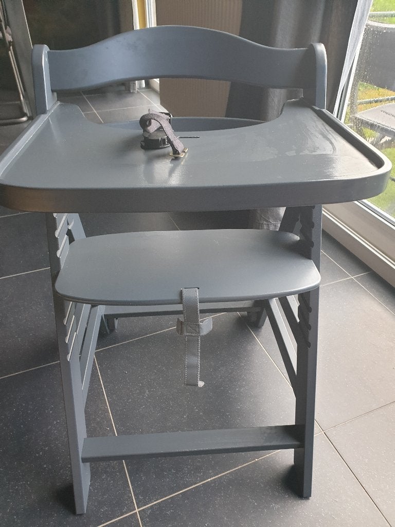 Hoge kinderstoel, Ophalen, Zo goed als nieuw, Meegroeistoel, Gordel(s)